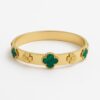 Clover gold anti tarnish bangle bracelet