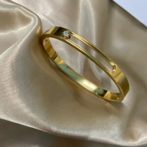 white stone studded anti tarnish gold bracelet bangle