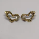 Anit tarnish studded gold earring