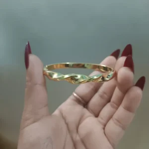 twisted anti tarnish gold bracelet