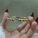 Mop gold anti tarnish bangle bracelet
