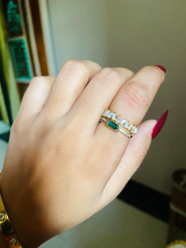 green studded ring