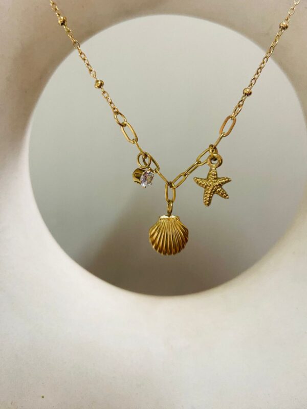 multiple charms pendent with chain