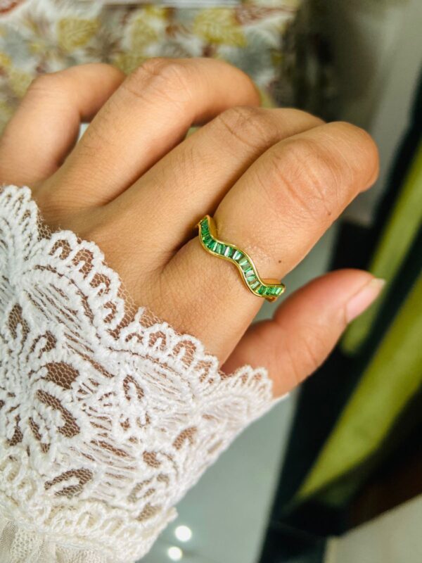 emerald green ring adjustable ring for women