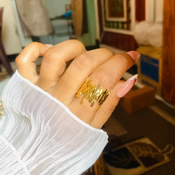 Designer gold plated ring | Beautiful gold designer ring for women | Anti tarnish gold ring