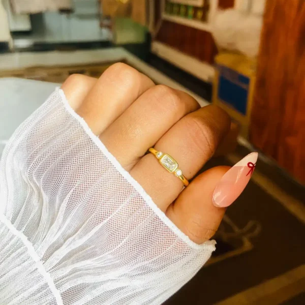 AD stone ring | Beautiful gold ad ring for women | Anti tarnish gold ring