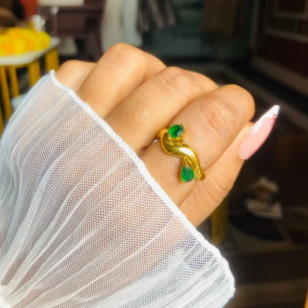 Multi emerald ring | Beautiful emerald ring for women | Anti tarnish emerald ring | adjustable emerald ring