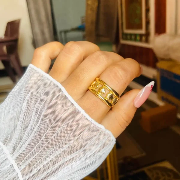 Gold plated ring gift for women | Beautiful gold designer ring for women | Anti tarnish gold ring