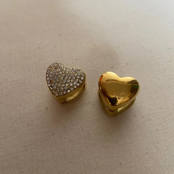 heart shaped studded anti tarnish earring  | Both Side Wearable earring