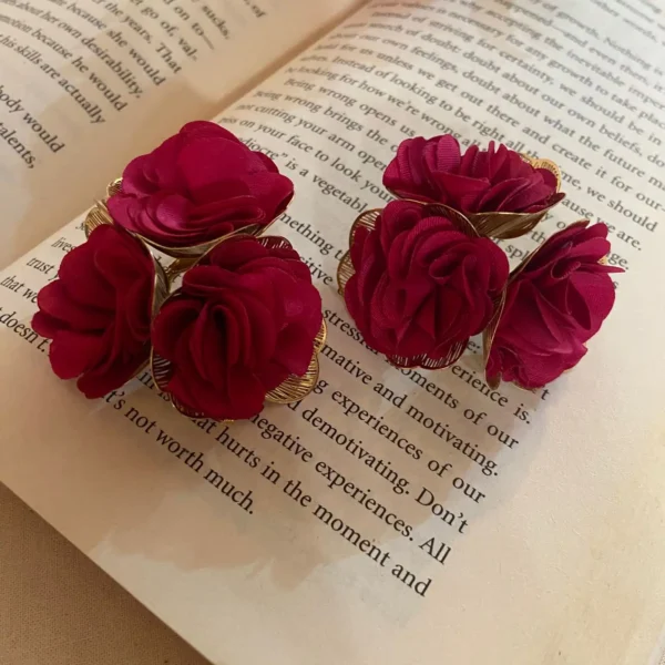 Delicate rose metal base cute Korean earring