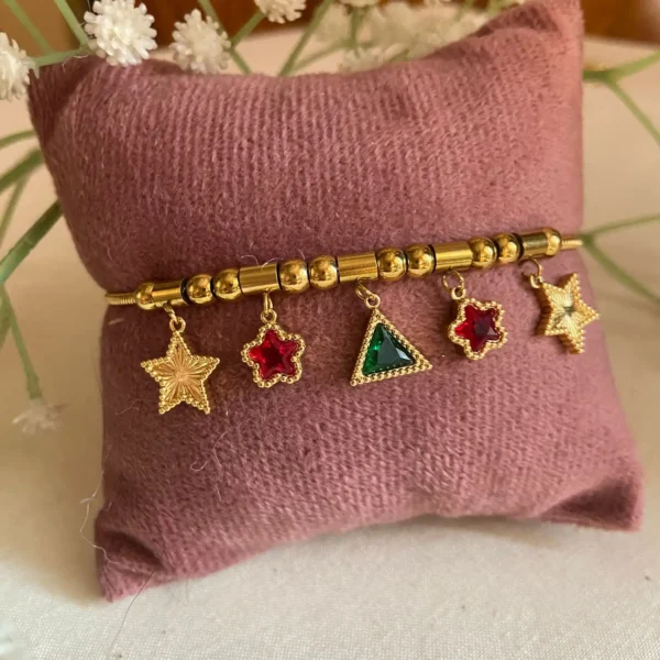 Multicolour charms anti-tarnish bracelet