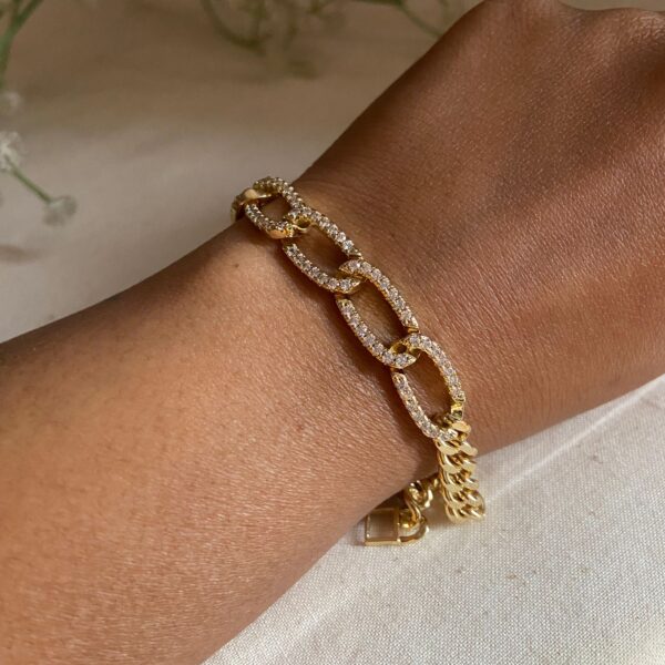 Solid stone studded stackable anti-tarnish bracelet