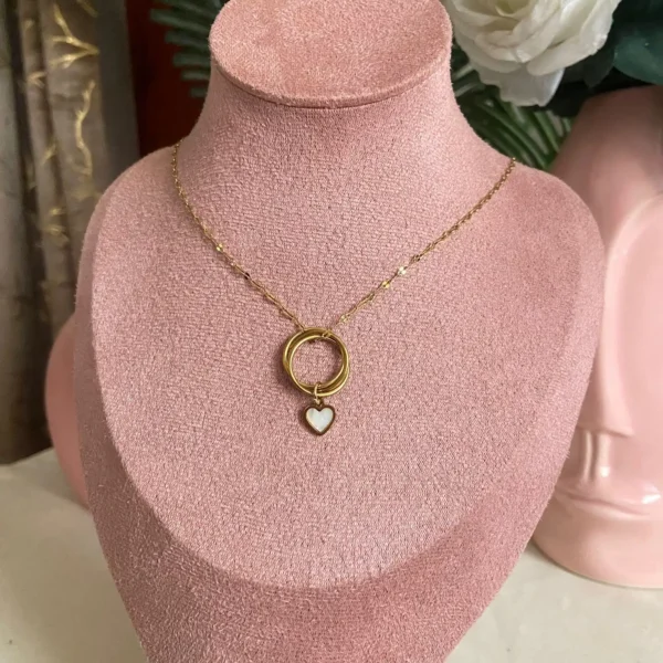 Mop heart design anti-tarnish chain pendent