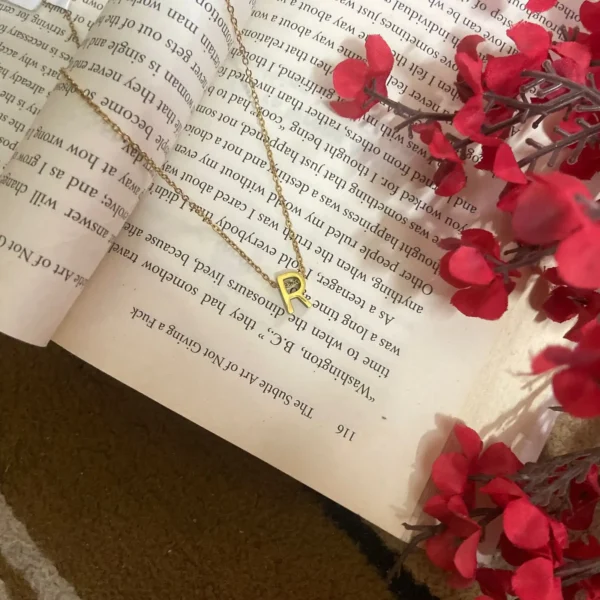 R letter initial chain pendent